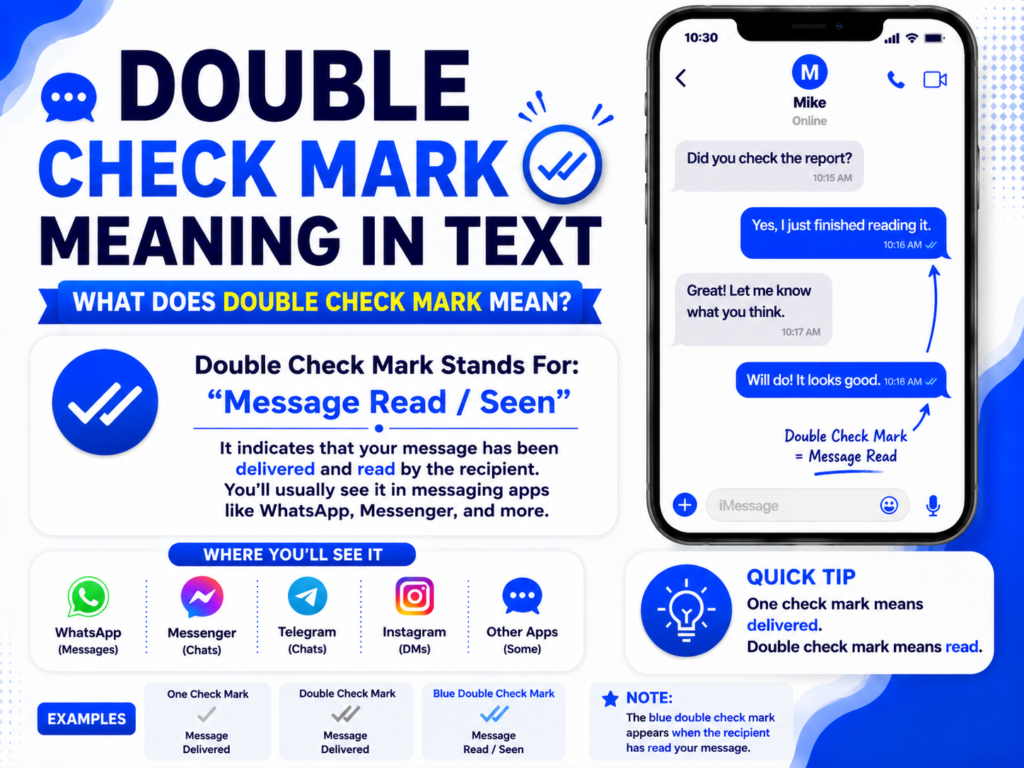 Double Check Mark Meaning in Text