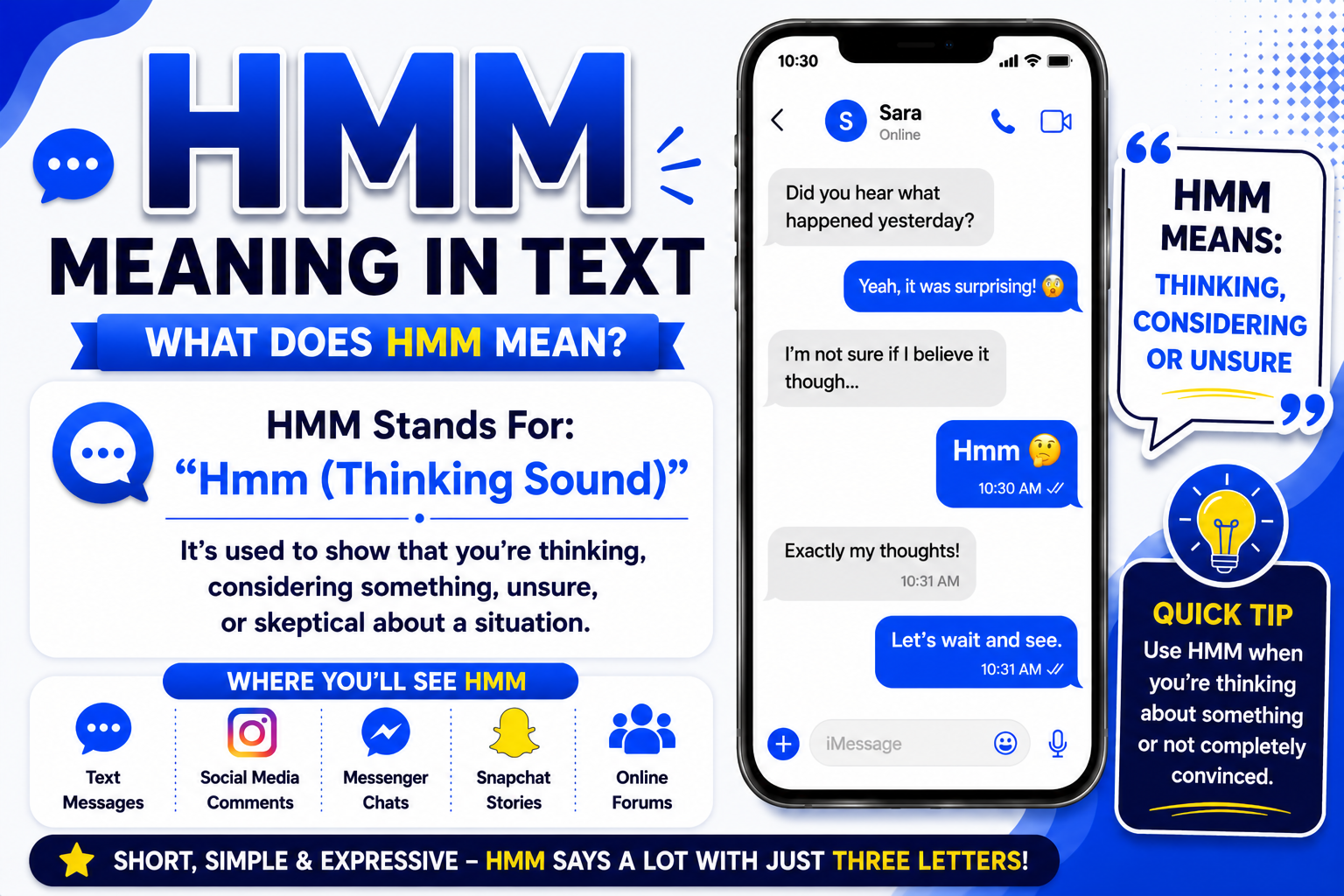 hmm meaning in text