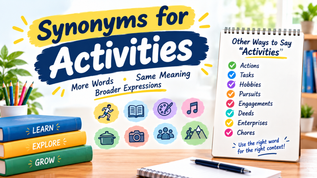 Synonyms for Activities