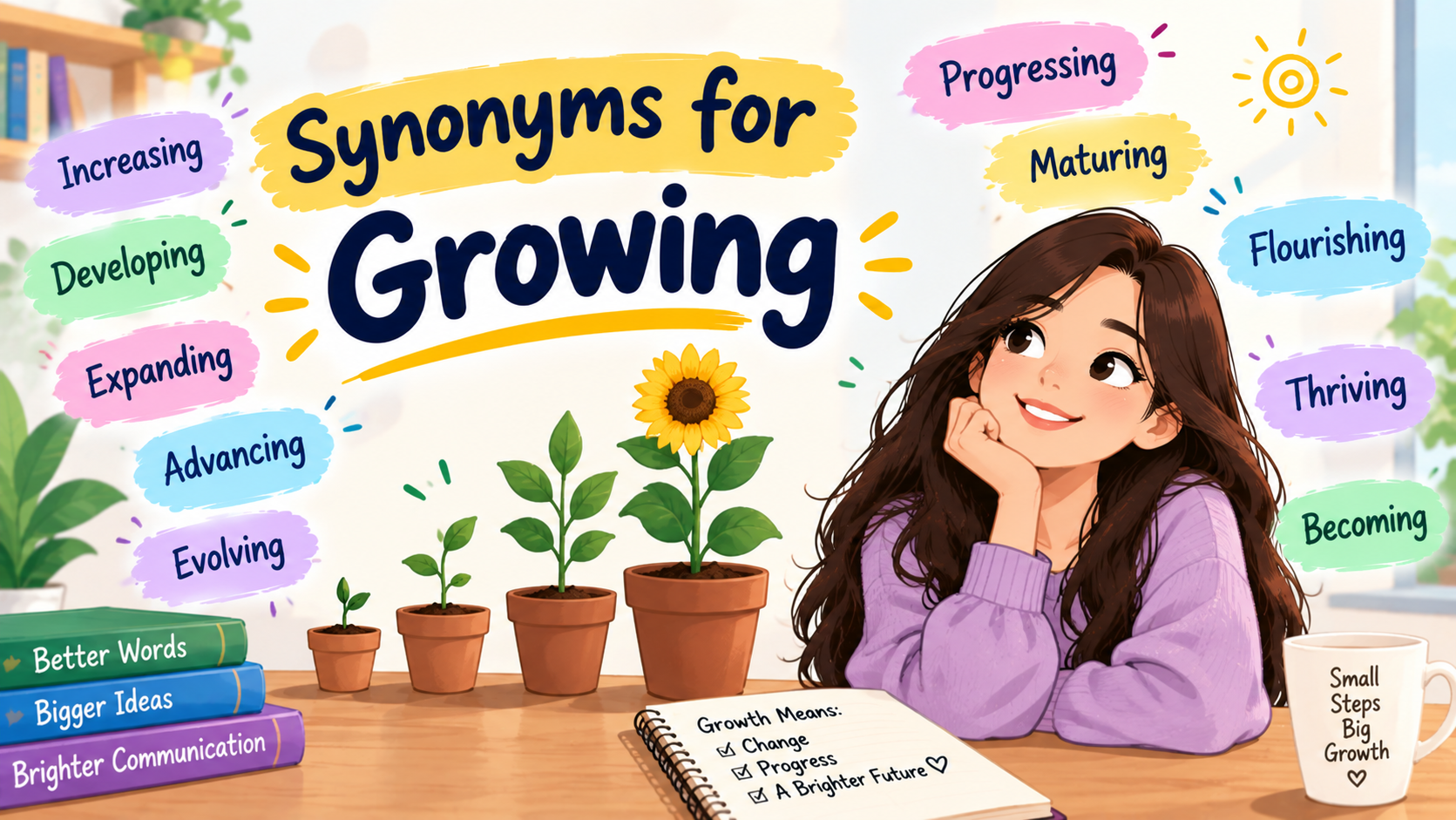 Synonyms for Growing